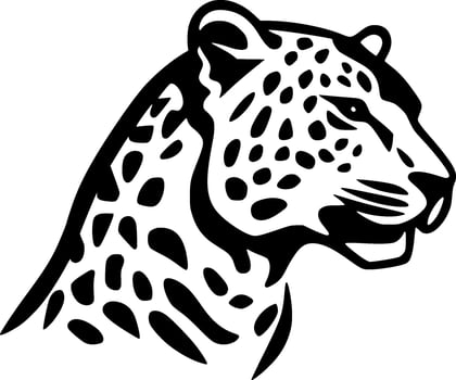 Leopard, Black and White Vector illustration