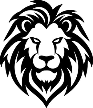 Lion - Black and White Isolated Icon - Vector illustration