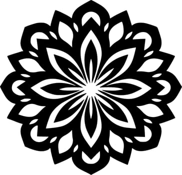 Mandala, Black and White Vector illustration