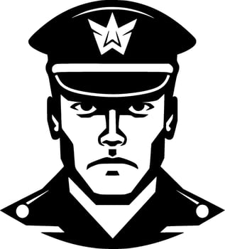 Military, Black and White Vector illustration