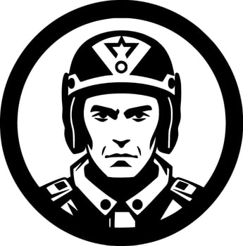 Military - Black and White Isolated Icon - Vector illustration