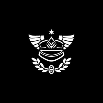 Military - Black and White Isolated Icon - Vector illustration