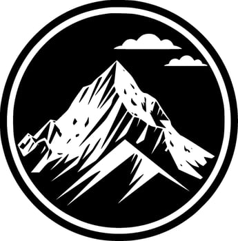 Mountain Range - Black and White Isolated Icon - Vector illustration