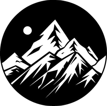 Mountains, Black and White Vector illustration