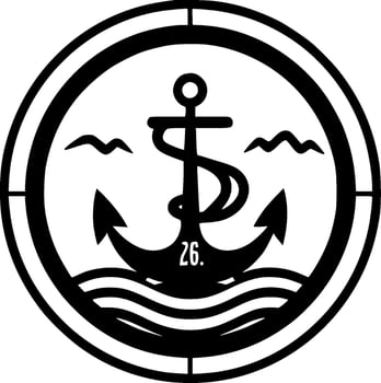 Nautical, Black and White Vector illustration