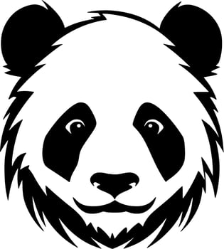 Panda, Black and White Vector illustration