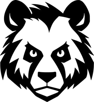 Panda - Black and White Isolated Icon - Vector illustration