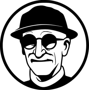 Papa - Black and White Isolated Icon - Vector illustration
