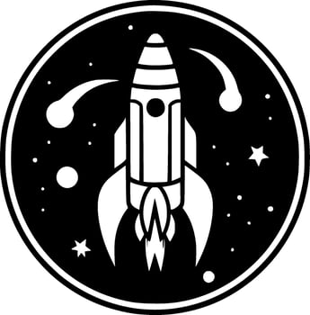 Rocket, Minimalist and Simple Silhouette - Vector illustration