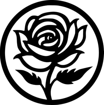 Rose, Minimalist and Simple Silhouette - Vector illustration