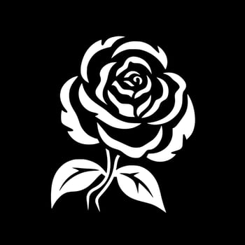 Rose, Minimalist and Simple Silhouette - Vector illustration