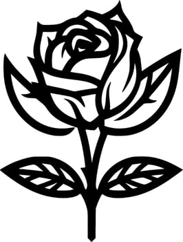 Rose, Minimalist and Simple Silhouette - Vector illustration