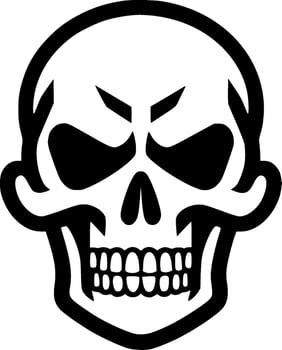 Skull, Black and White Vector illustration