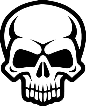Skull - Black and White Isolated Icon - Vector illustration