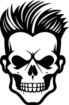 Skull - Black and White Isolated Icon - Vector illustration