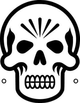 Skull - Black and White Isolated Icon - Vector illustration