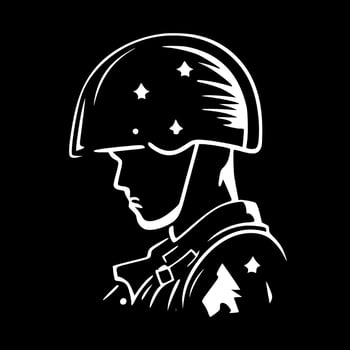 Soldier, Minimalist and Simple Silhouette - Vector illustration