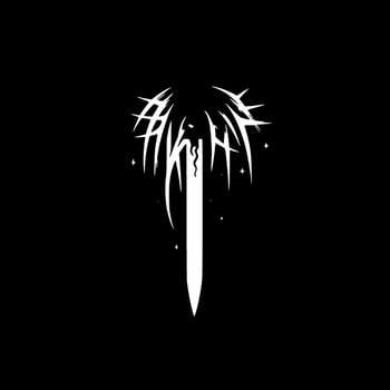 Sword, Minimalist and Simple Silhouette - Vector illustration