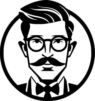 Teacher, Black and White Vector illustration