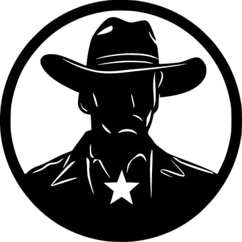 Western - Black and White Isolated Icon - Vector illustration