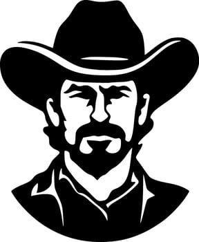 Western, Black and White Vector illustration
