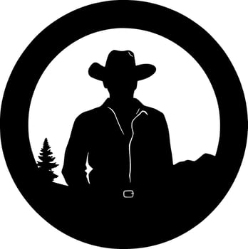 Western - Minimalist and Flat Logo - Vector illustration