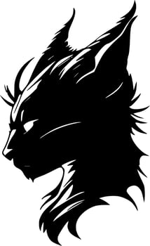Wildcat, Black and White Vector illustration