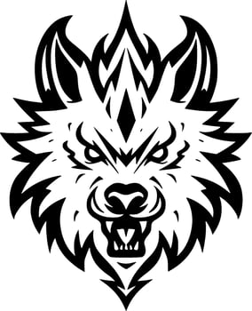 Wolf, Black and White Vector illustration