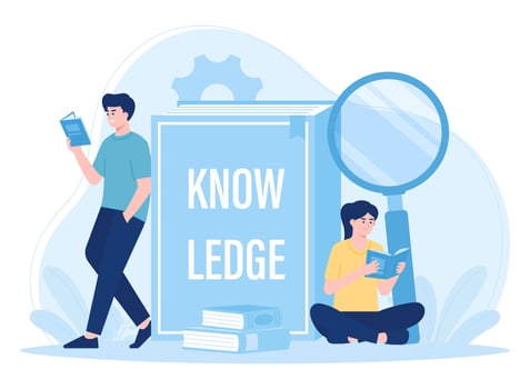 two people reading books concept flat illustration vector