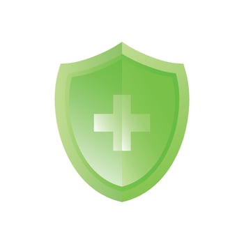 medical shield icon design. virus protection concept sign and symbol. vector