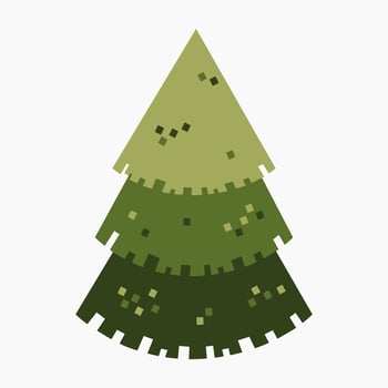A cute plain Christmas tree, spruce, pine, conifer without decoration, flat vector illustration isolated on white background. Merry Christmas and Happy New Year.