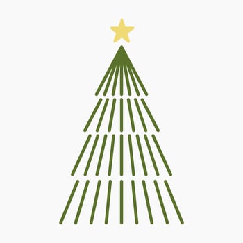 A various set of cute neon light Christmas tree with lovely decoration flat vector illustration isolated from background. Merry Christmas and Happy New Year.