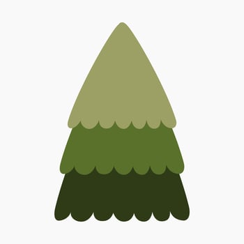 A cute plain Christmas tree, spruce, pine, conifer without decoration, flat vector illustration isolated on white background. Merry Christmas and Happy New Year.