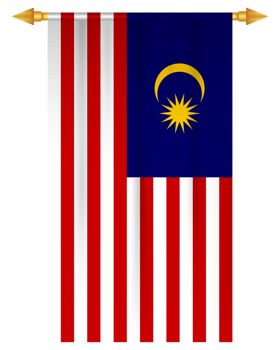 Malaysia flag vertical pennant isolated png