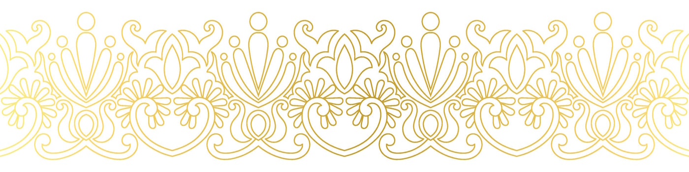 abstract floral border seamless golden paper border woodcarving decorative pattern vector