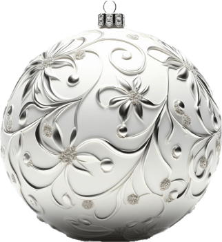 Shiny silver christmas ball png with AI generated.