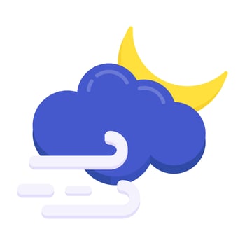 An icon design of cloudy night vector