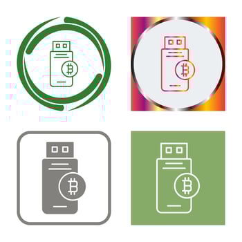 Bitcoin Usb Device Vector Icon
