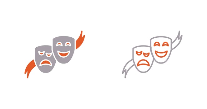 Theater Masks Vector Icon