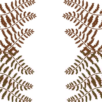 Frame with fern leaves for websites, cards and your other designs. Vector illustration isolated on white background.