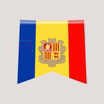 andorra corner flag. vector illustration national flag isolated on light background