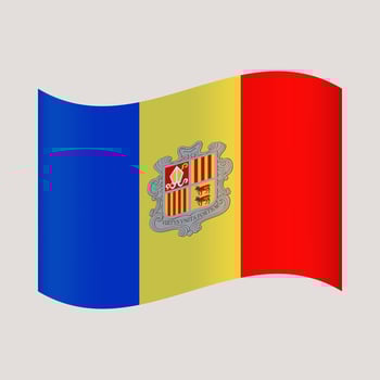 andorra wavy flag. vector illustration national flag isolated on light background