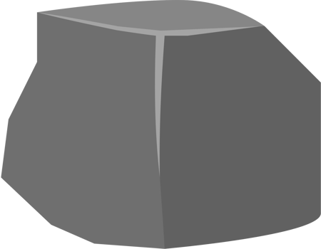 Cute Cartoon stone. Flat style. PNG transparent file.