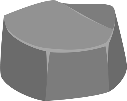 Cute Cartoon stone. Flat style. PNG transparent file.