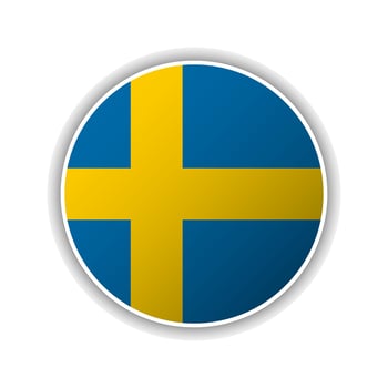 Abstract Circle Sweden Flag Icon vector