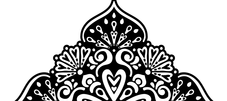 Abstract Paisley Decorative Pattern black background Wallpaper png