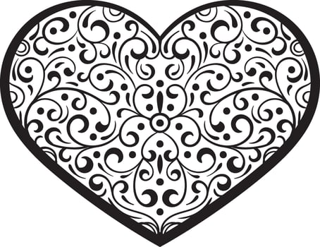 Batik Pattern in Love Shape vector