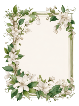 AI generated a water color frame with flowers on it ai generative png