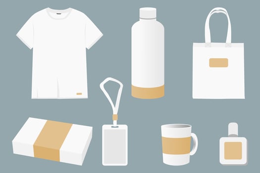 Vector packaging and souvenir set. Blank business corporate identity templates or gifts. Promotional Mock up.