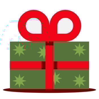 Christmas gift box icon, colored design. vector isolated on white background. Christmas holiday ornament design